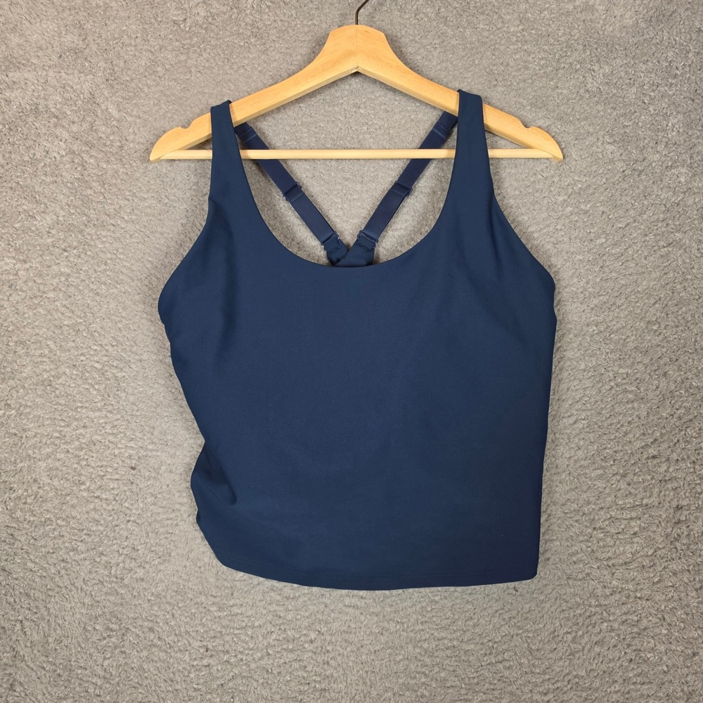 Old Navy Active Powersoft Tank Top Women 2X Navy Blue New‎ Light Support Go-Dry